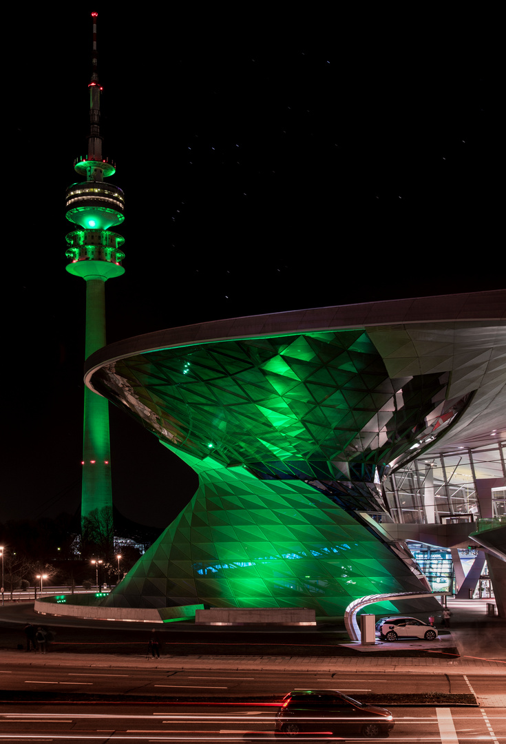 St. Patrick's Day greening an der BMW Welt