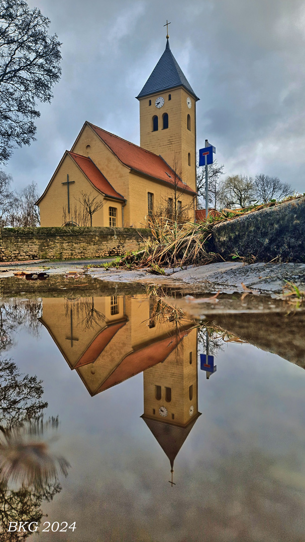 St. Peter Leumnitz im Februarwetterwechsel 