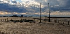 St. Peter Ording mit Wolken und Sonne