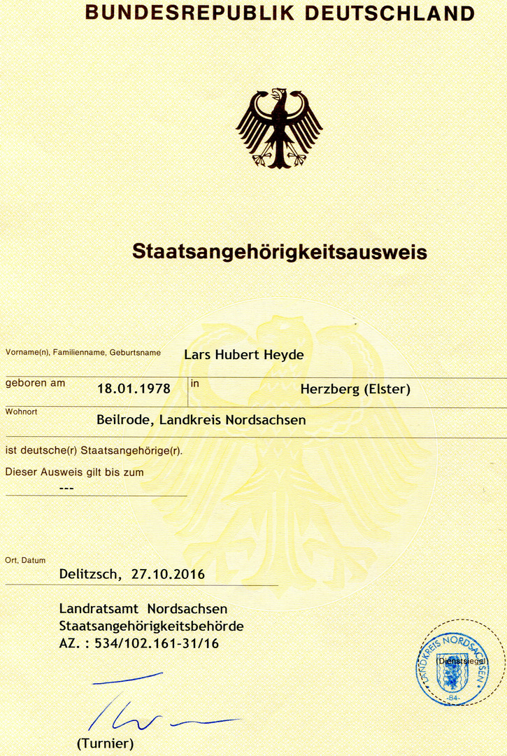 Staatsangehörigkeitsausweis Foto & Bild | spezial, deutschland, lars ...