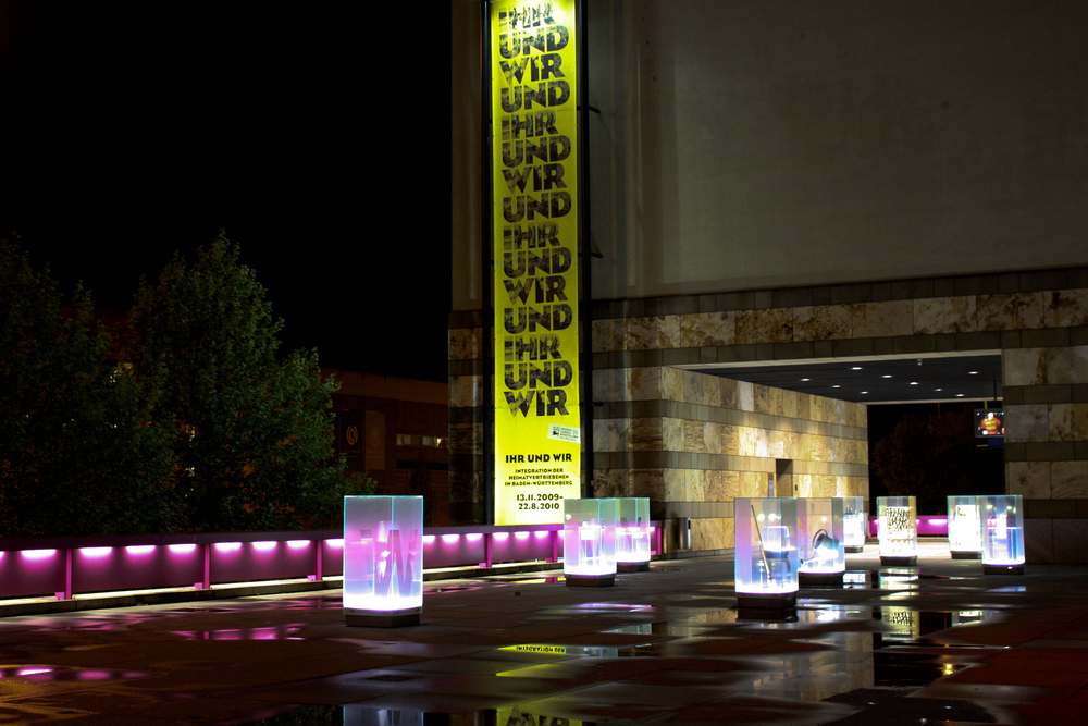 Staatsgalerie Stuttgart bei Nacht