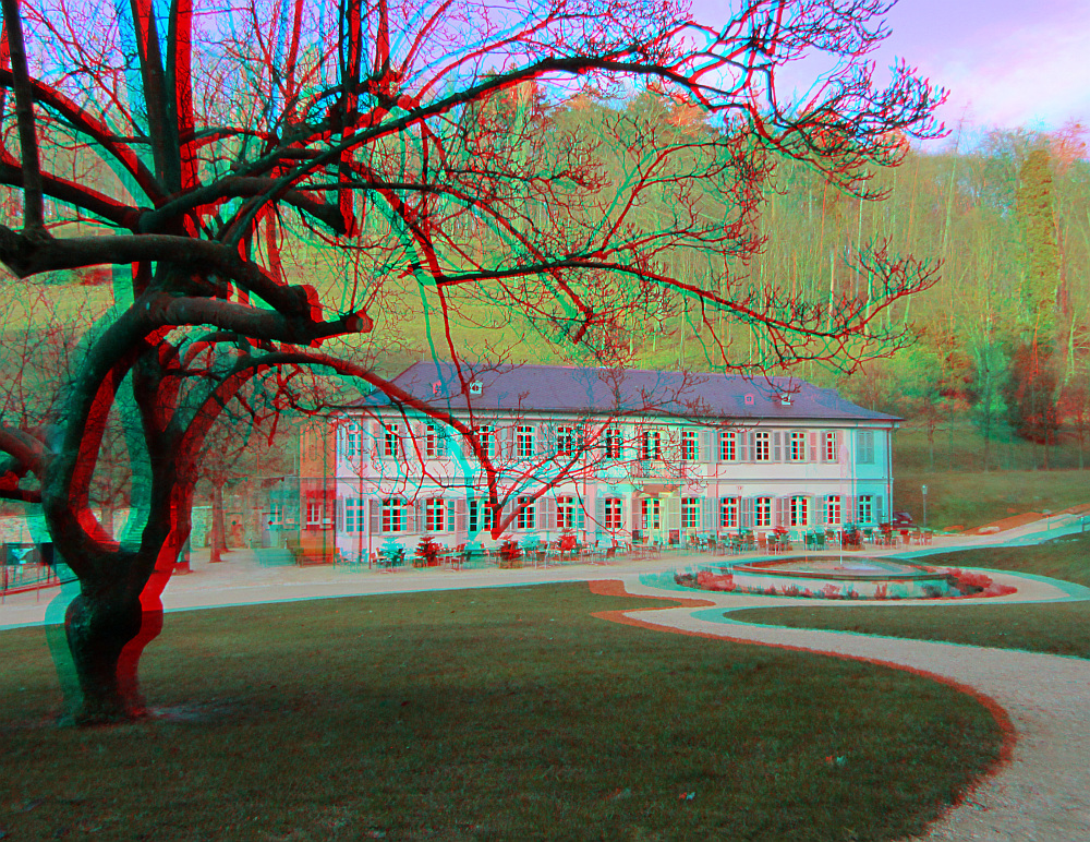 Staatspark Fürstenlager: Herrenhaus (3D-Bild für Rot/Cyan Brille)