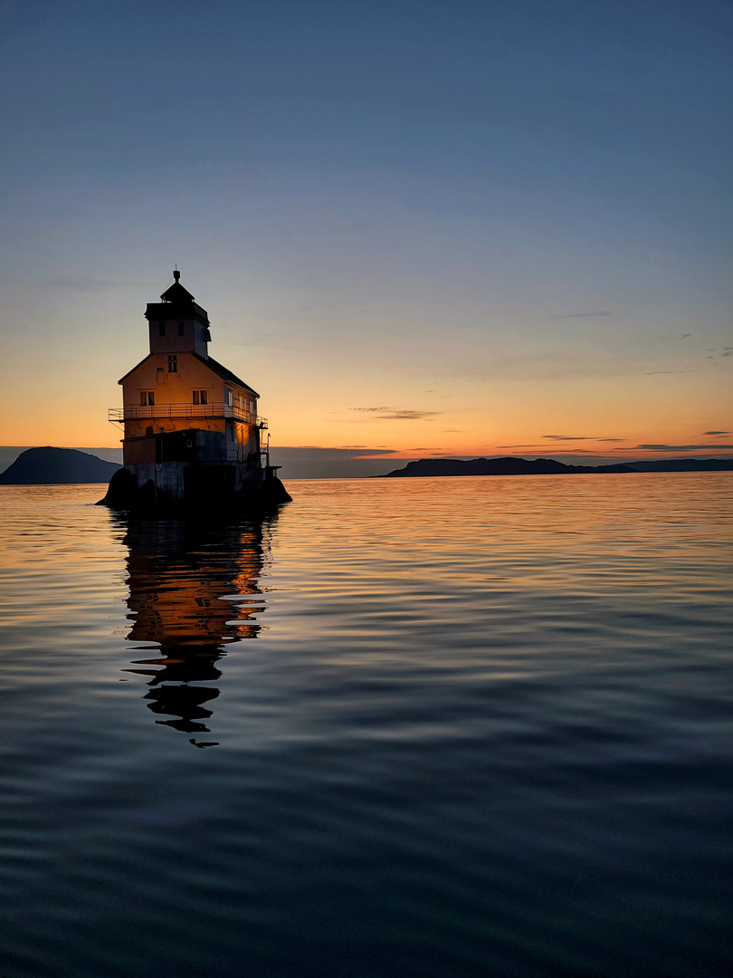 Stabben - lighthouse off the coast of norway. Florø, west coast