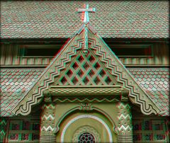 Stabkirche (3D Anaglyphe)