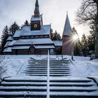 Stabkirche im Winter