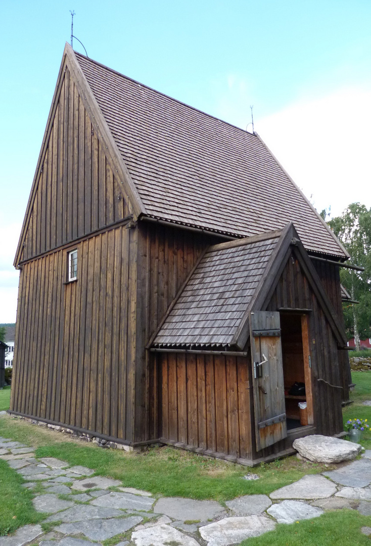 Stabkirche in Hedared Eingang