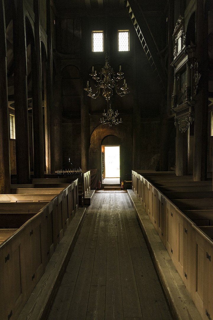 Stabkirche Kaupanger von innen