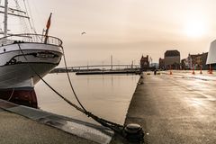 Stadhafen Stralsund mit der Gorch Fock I