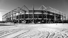 Stadion im Schnee