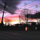 Stadionstimmung zur blauen Stunde