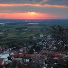 Stadt im Sonnenuntergang