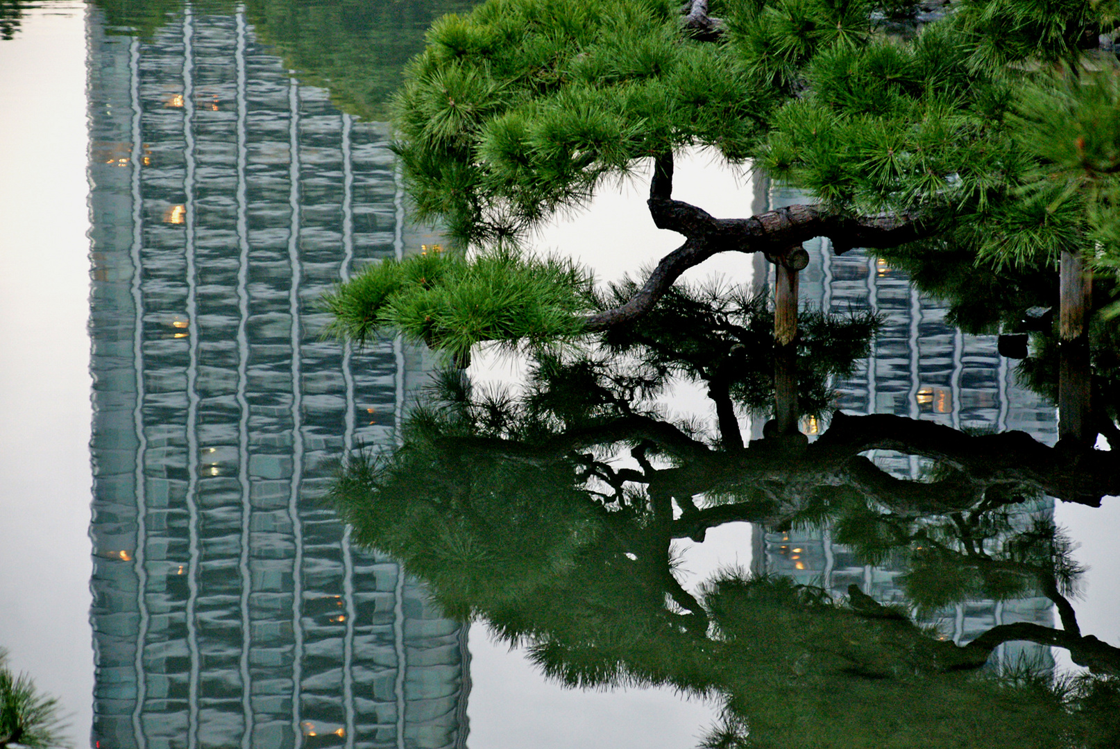 Stadt, Park und Spiegel in Tokyo