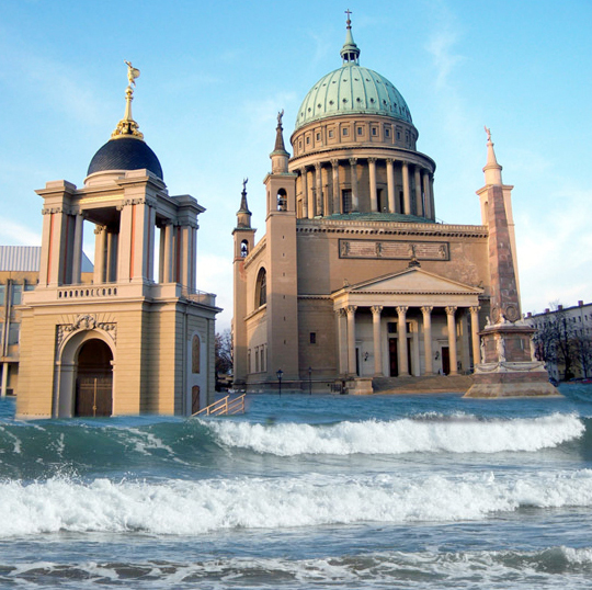 Stadt Potsdam unter Wasser