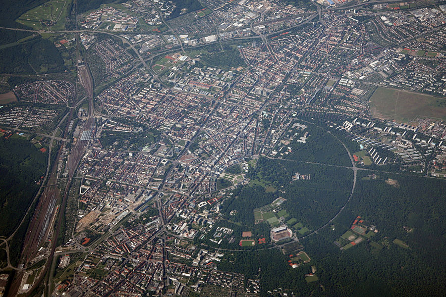 Stadt von oben. Versuch Nummer 3