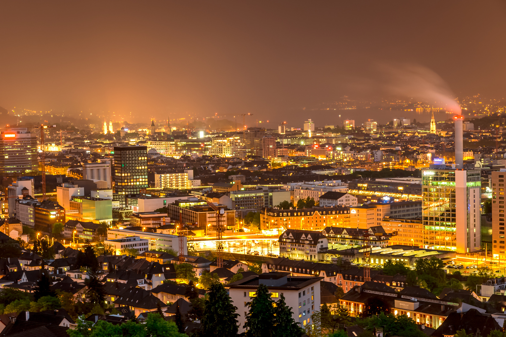 Stadt Zürich bei Nacht