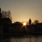 Stadtansicht Kitzingen am Main vom Etwashäusener Ufer aus