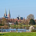 Stadtansicht Lübeck von Osten-Marien- u. Katharienkirche