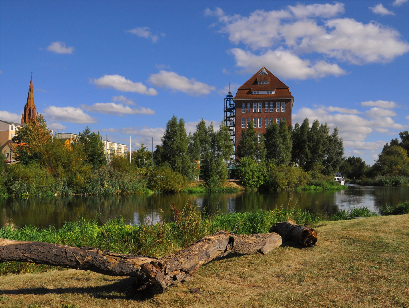 Stadtansicht von Demmin an der Peene