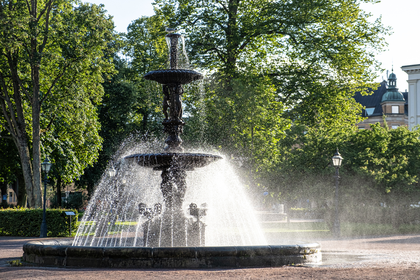 Stadtansichten Jönköping: Brunnen am Rathauspark