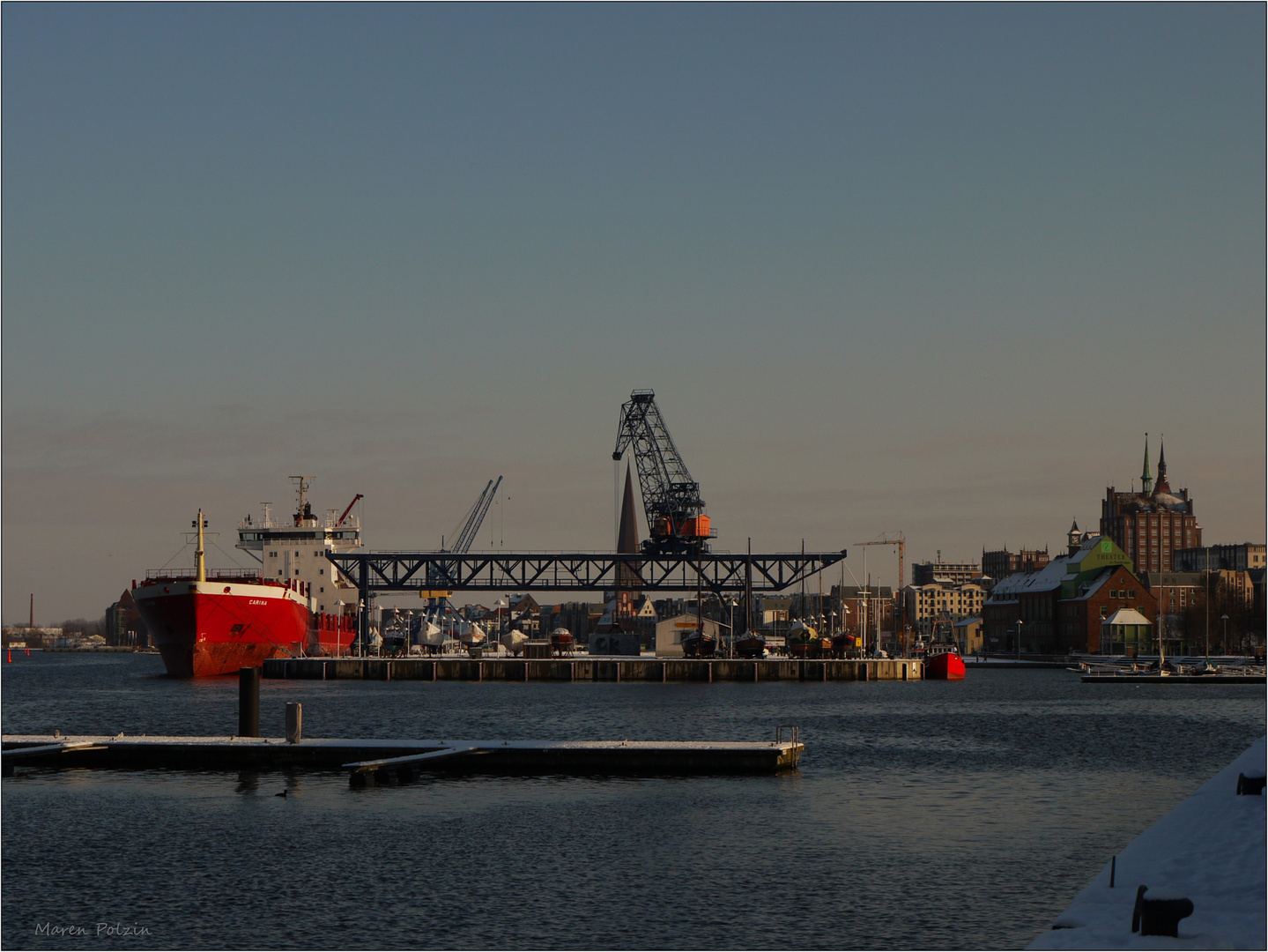 Stadthafen Rostock im Abendlicht