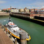 Stadthafen von Vlissingen, im Vordergrund eines der 3 Lotsenschiffe, Vlissingen...