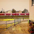 Stadtlandschaft in rot