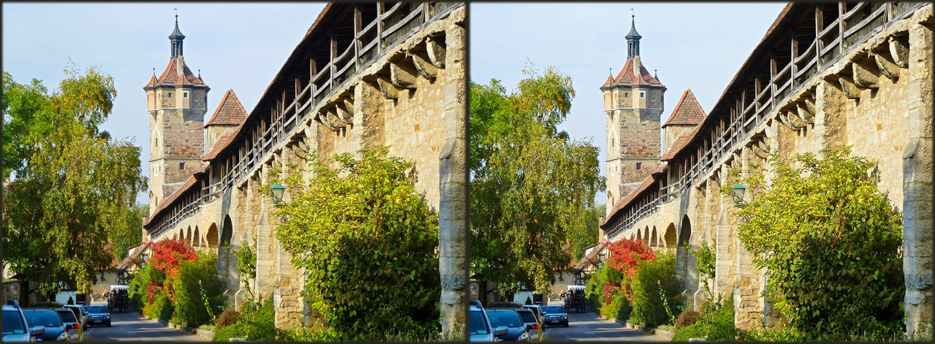 Stadtmauer in Rothenburg ob der Tauber