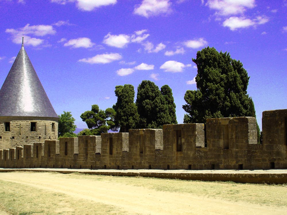 Stadtmauer von Carcassonne (Südfrankreich)