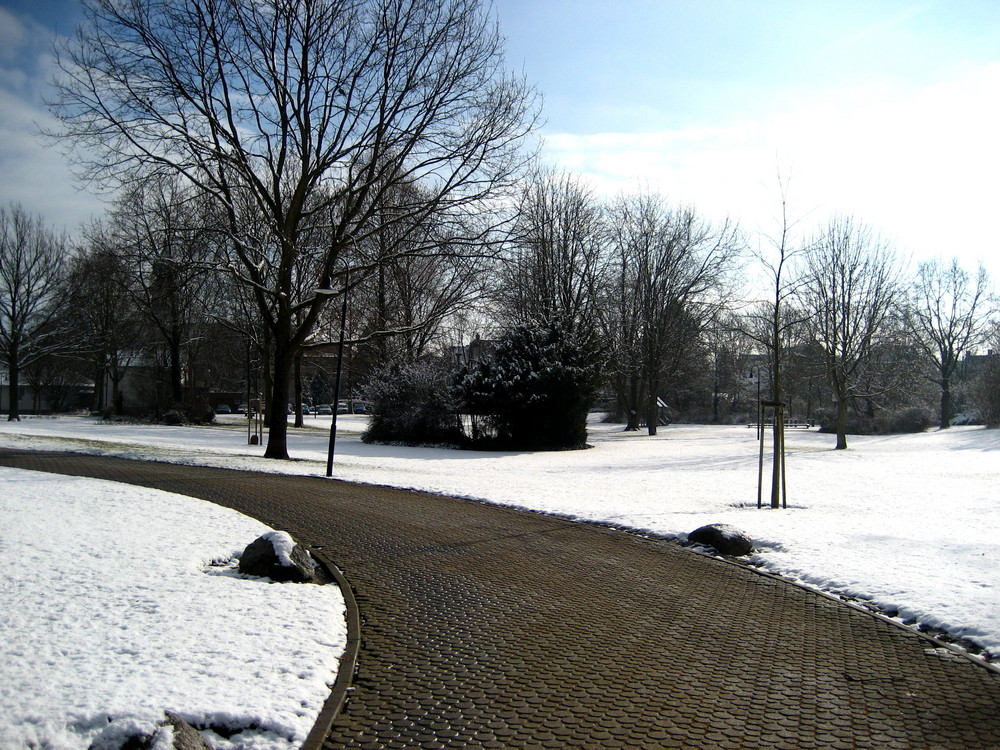 Stadtpark unter Schnee