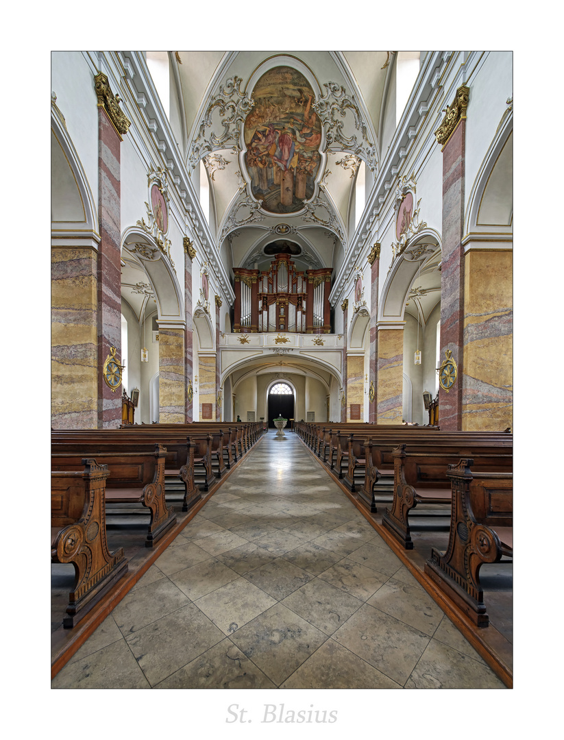 Stadtpfarrkirche St. Blasius (Fulda) " der Blick zur Orgel....."