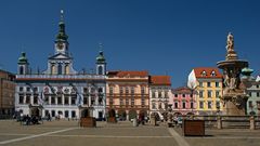 Stadtplatz mit Rathaus Budweis