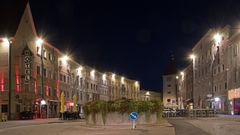 Stadtplatz Wels mit Brunnen