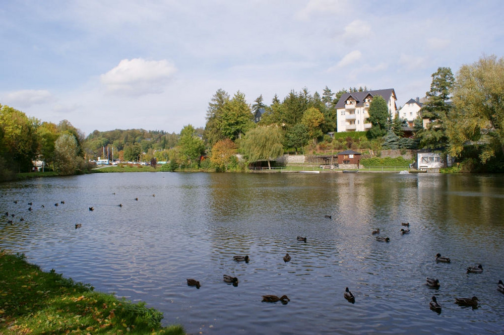 Stadtteich von Bad Lobenstein Foto & Bild landschaft, bach, fluss
