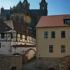 Stadttor am Möllenvogteigarten mit Blick in Richtung Magdeburger Dom