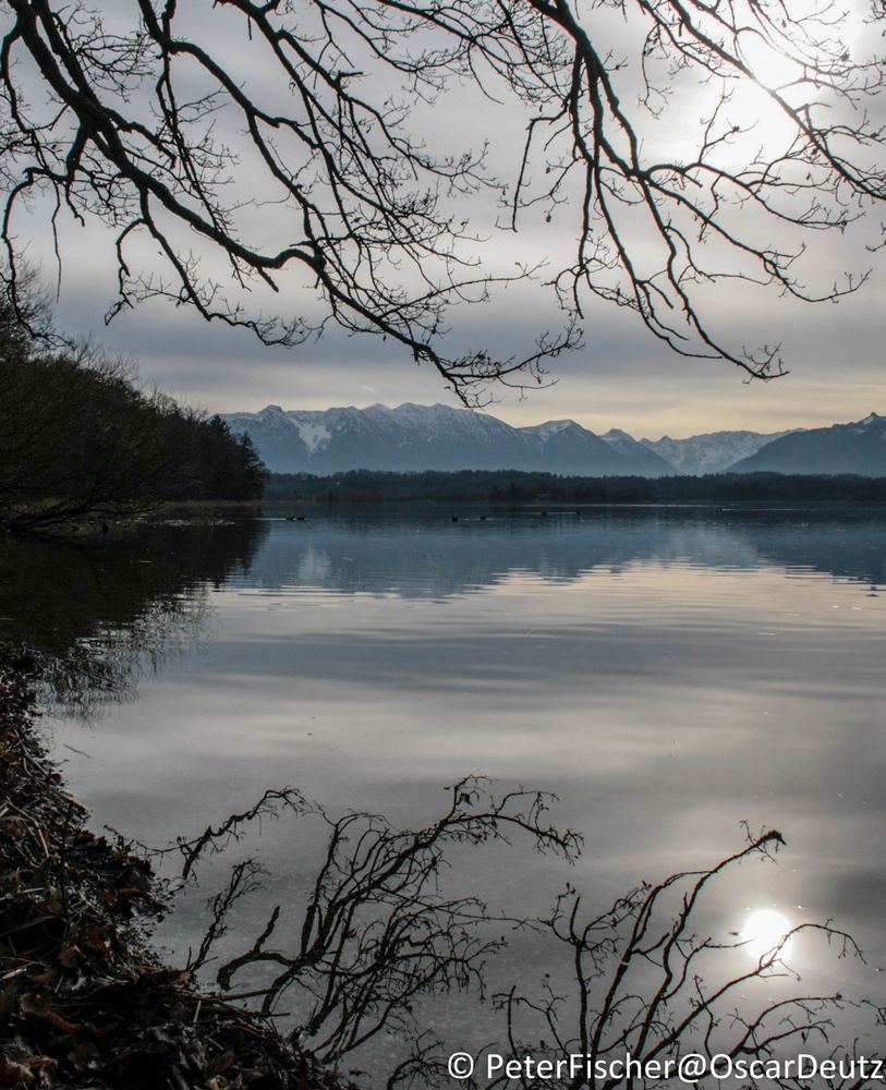 Staffelsee mit Estergebirge im Januar