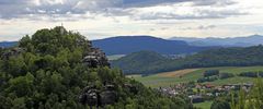 Staffelung der Berge von links nach rechts, wobei...