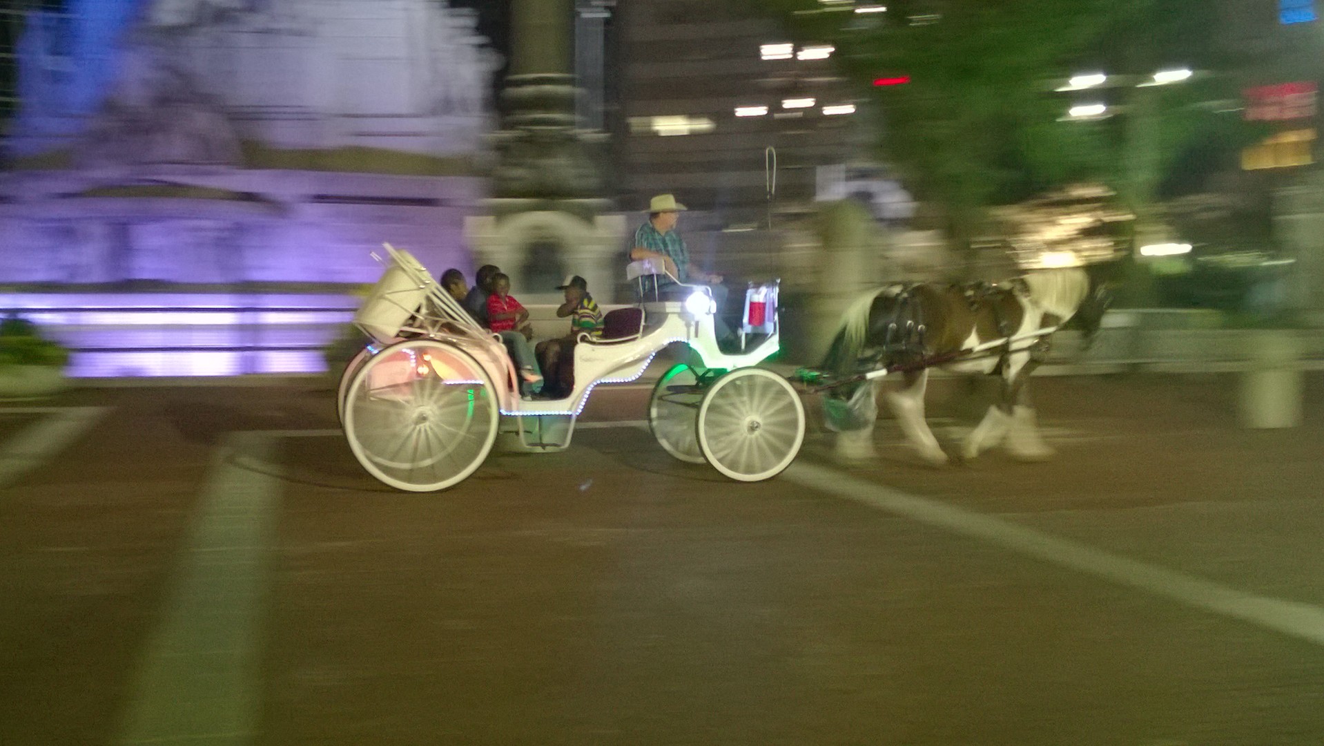 Stage Coach in Indianapolis by night