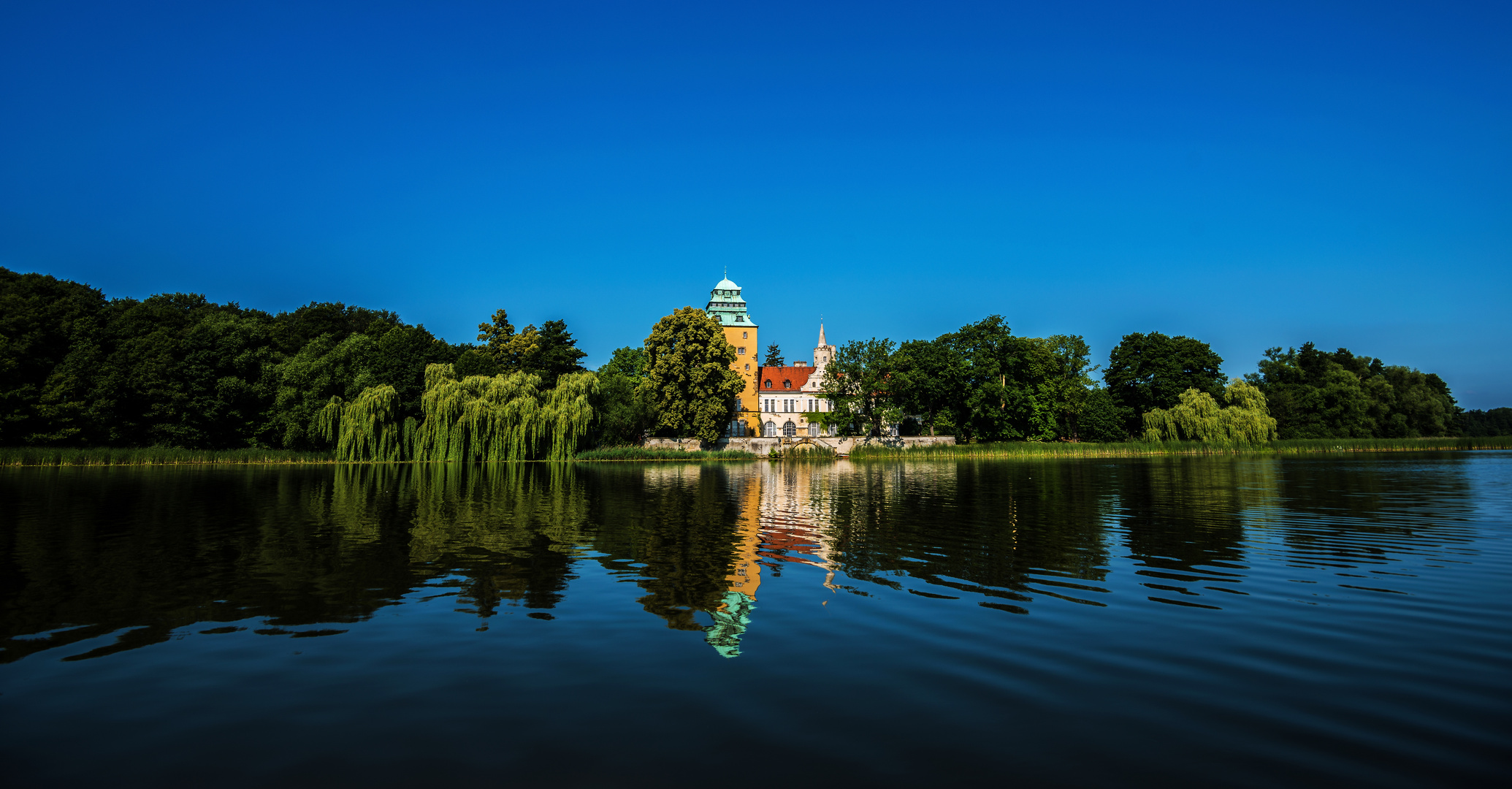 *** stahlblau, frontal und mittig    ***