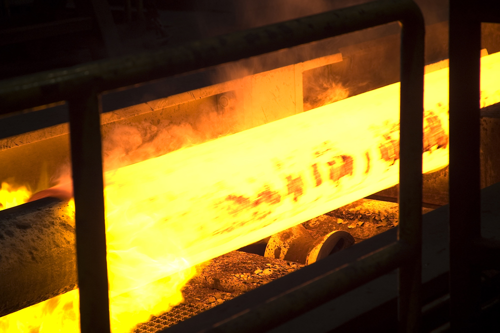 Stahlrohr während der Weiterverarbeitung