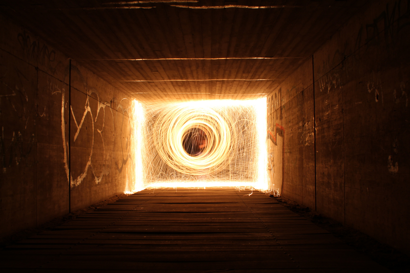 Stahlwolle Tunnelshot