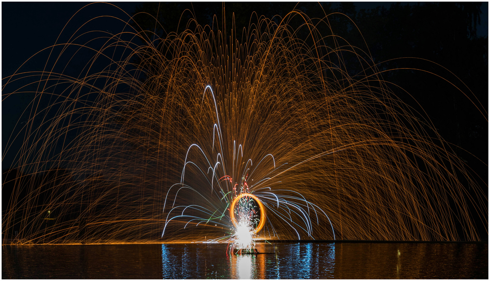 Stahlwolle und Feuerwerk