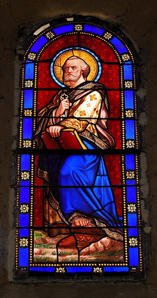 Stain glass in a Pyrénées church