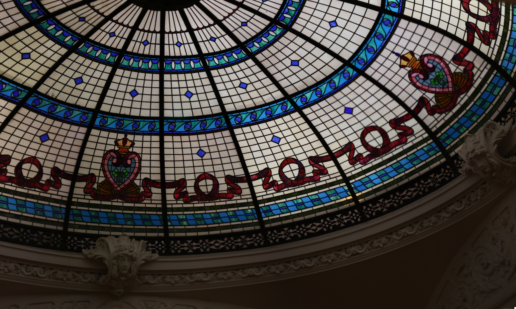 Stained glass ceiling in Bolt Castle