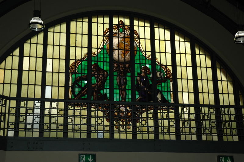 Stained glass in Travemuende Strand Bahnhoff