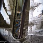 Staircase in derelict hotel