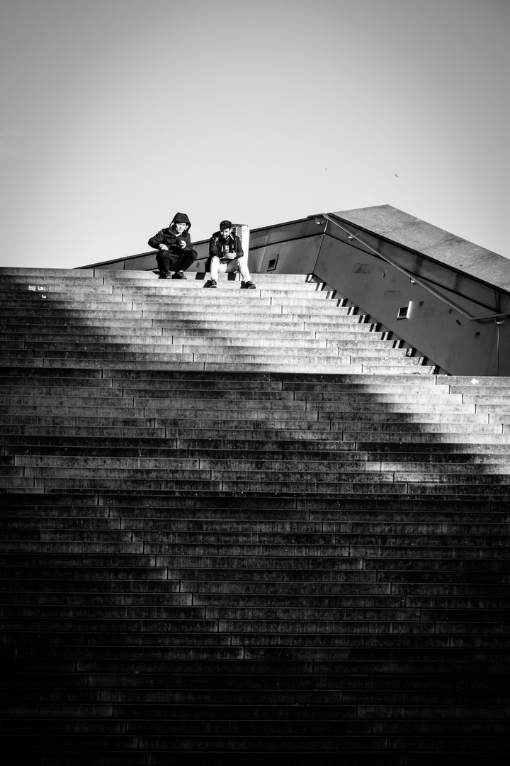 Stairs to the last rays of sunlight