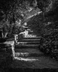 Stairway to the old fortress of Angelokastro, Corfu / Greece