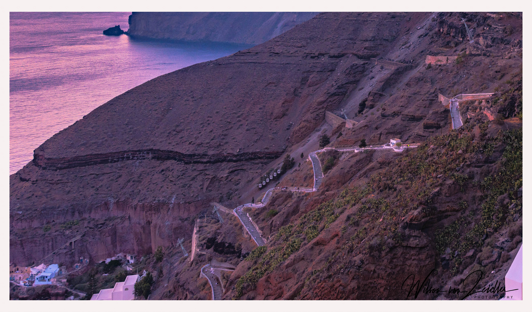 Stairway to the old port of Thira