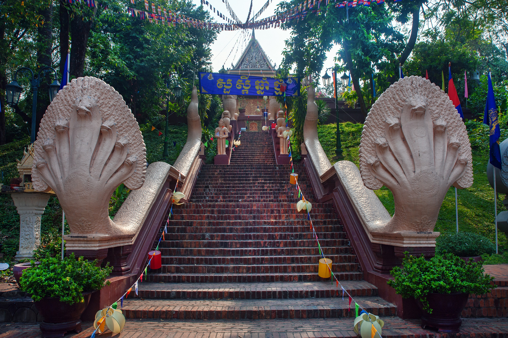 Stairways to Wat Phnom