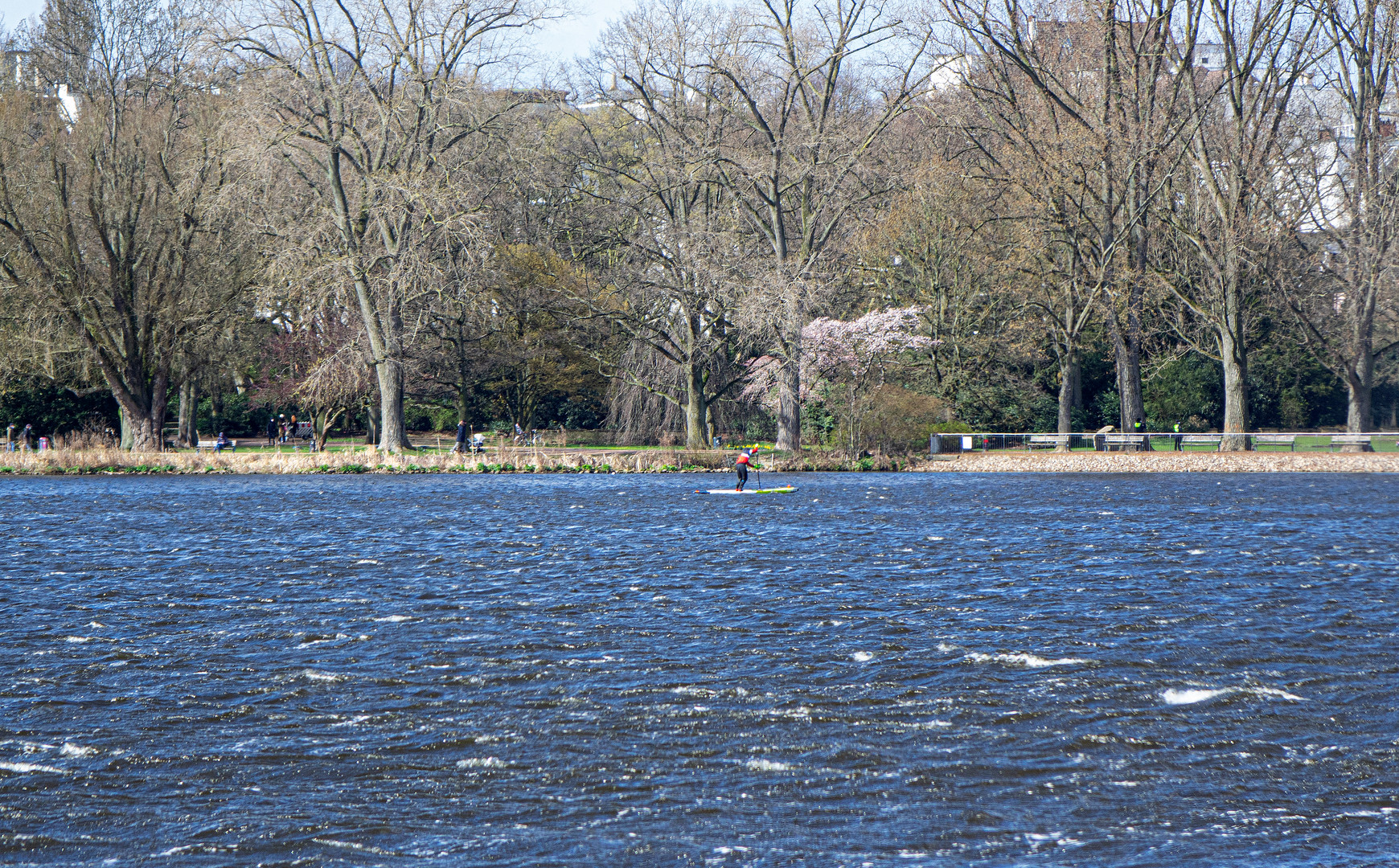 Stand-Up Paddler auf der Alster